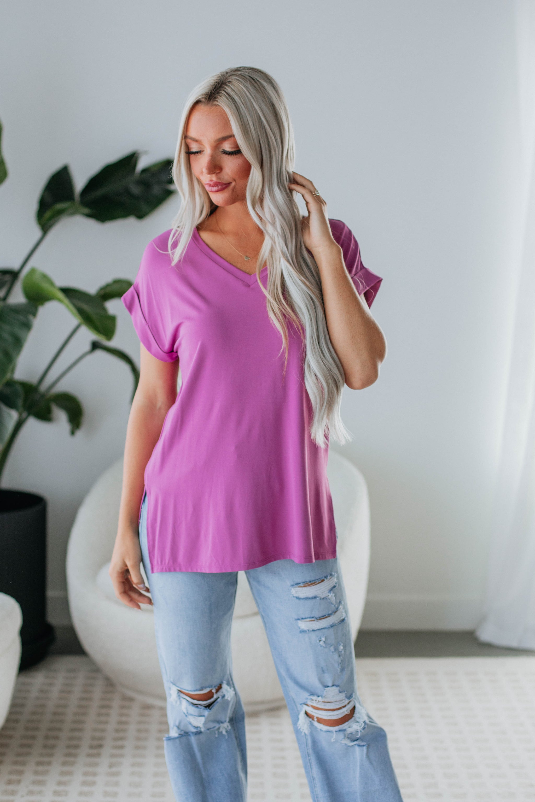 Jill Basic Tee - Orchid
