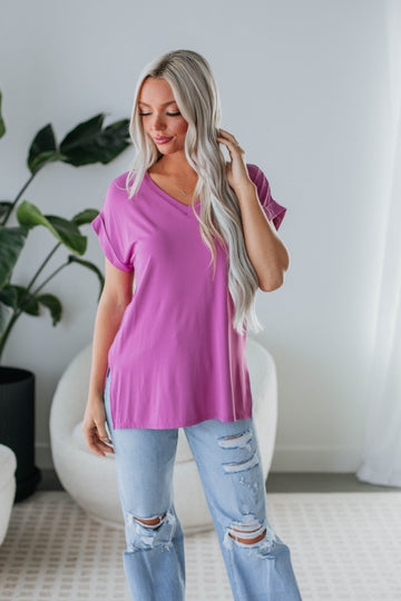Jill Basic Tee - Orchid