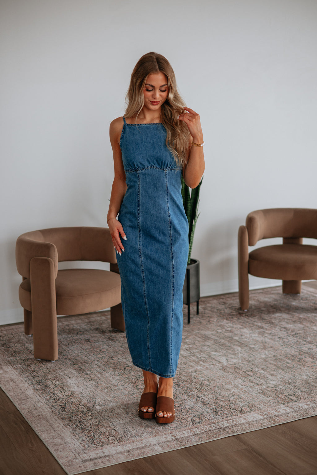 wood wood denim dress Denim Sparkle Side Trim Dress