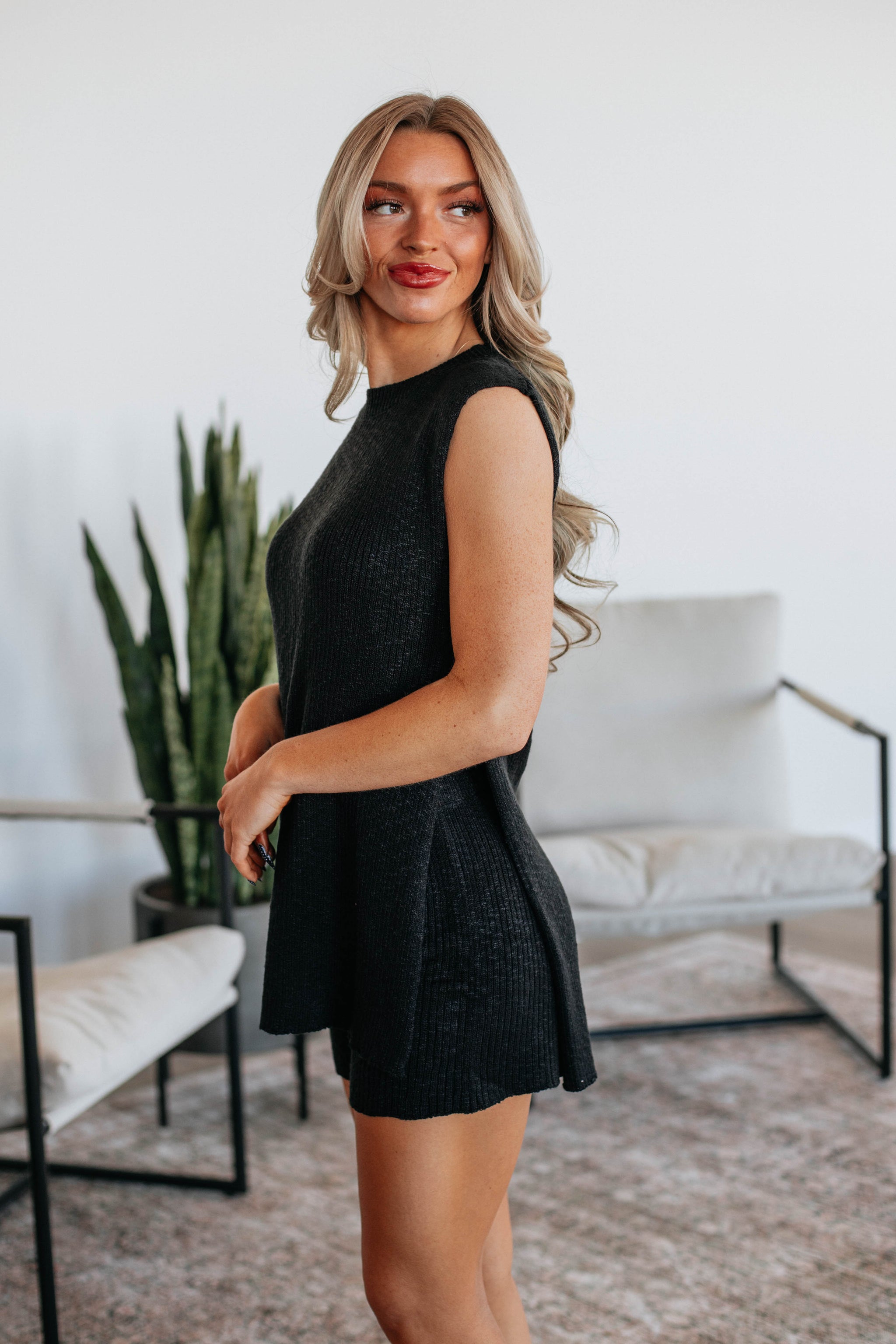 Junia Knit Two-Piece Set - Black