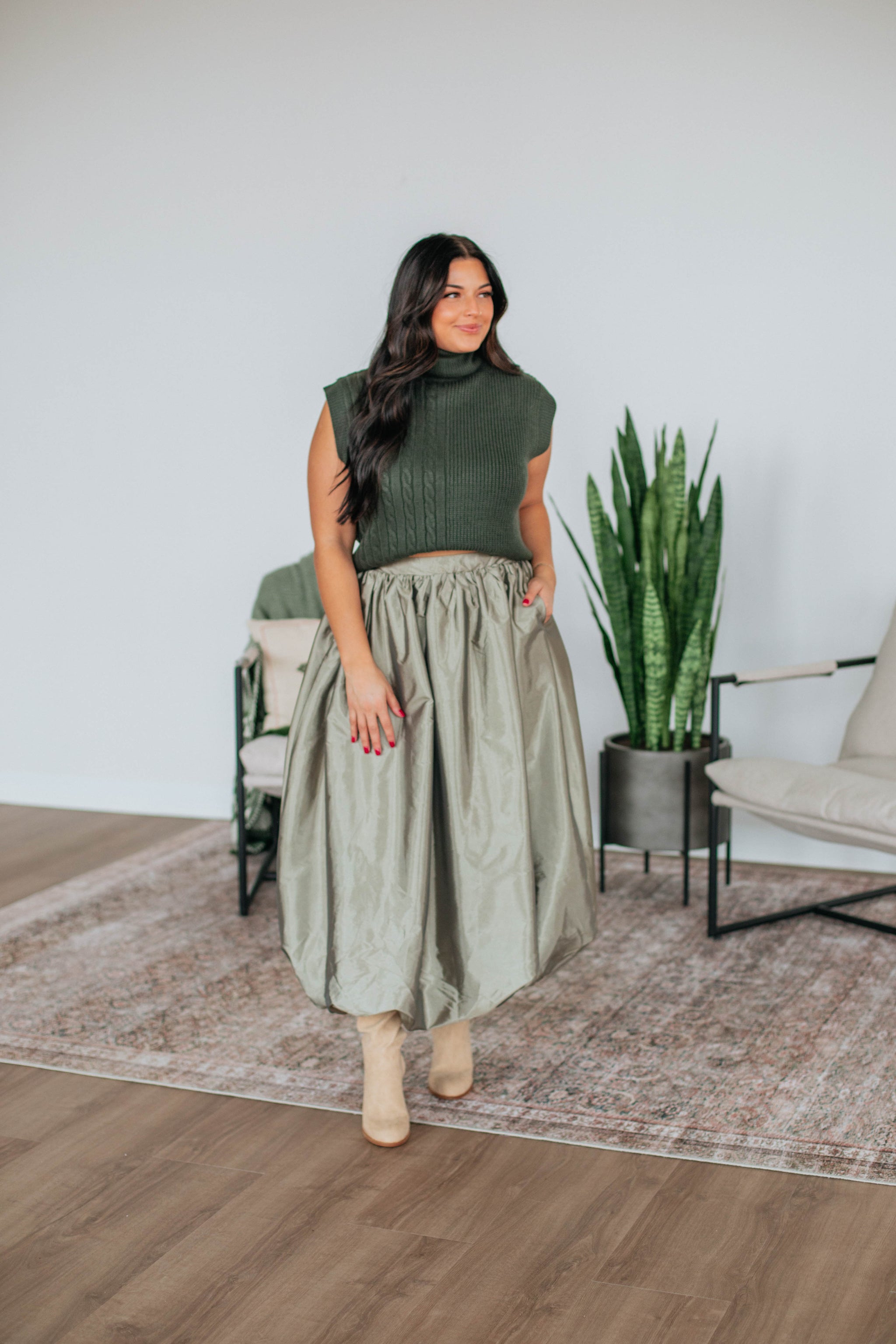 Jylian Sweater Top - Forest