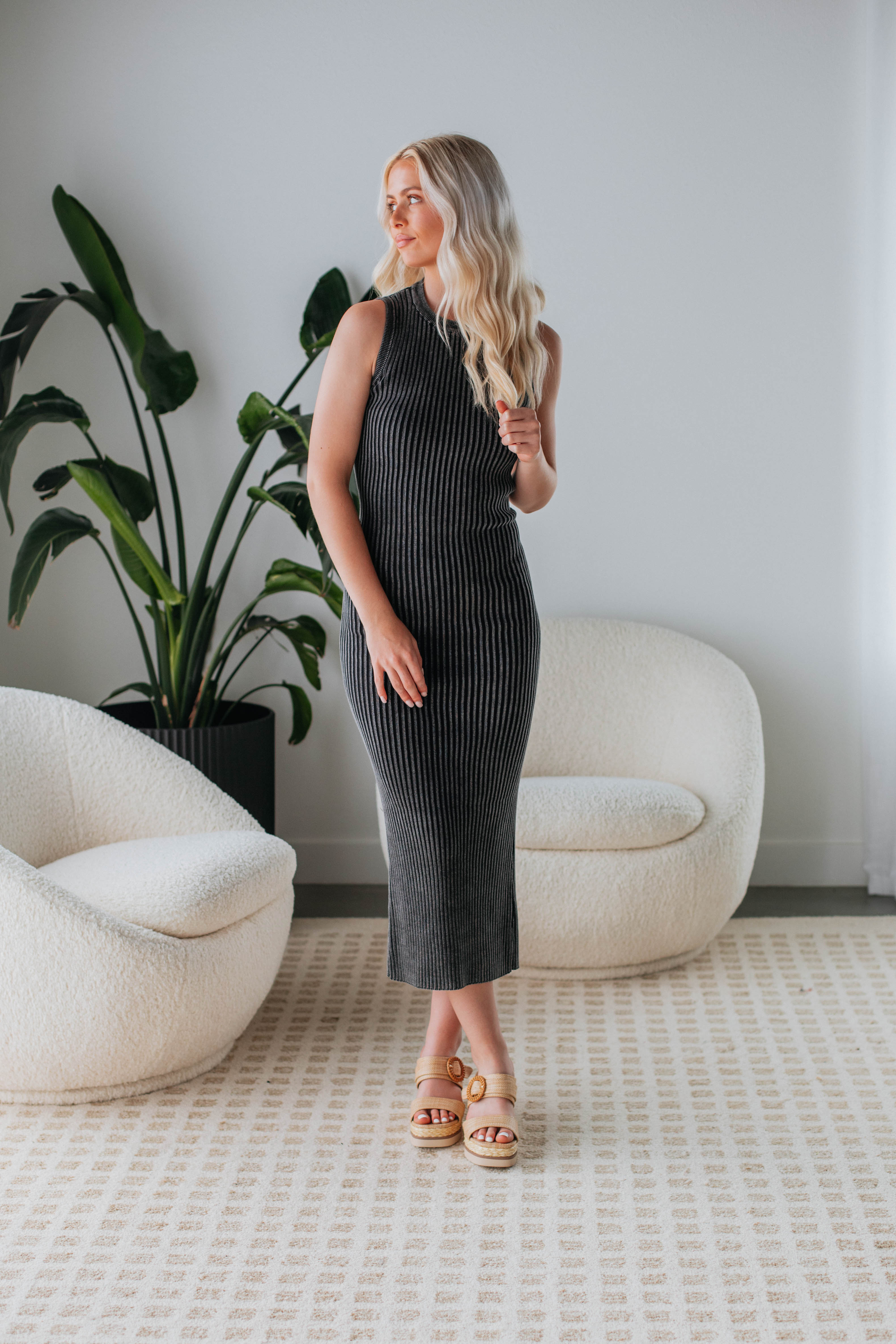Charcoal maxi dress top
