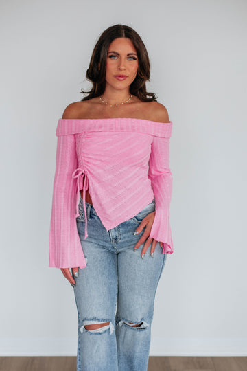 Kalinda Off The Shoulder Top - Bubblegum
