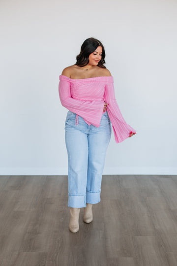 Kalinda Off The Shoulder Top - Bubblegum