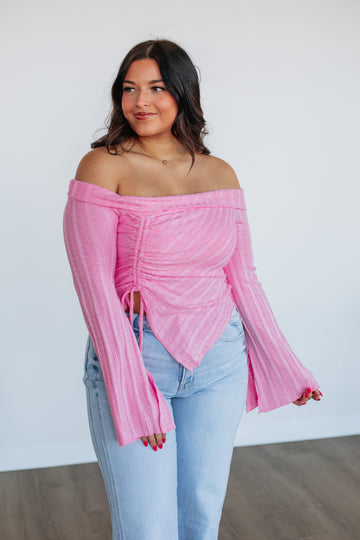 Kalinda Off The Shoulder Top - Bubblegum