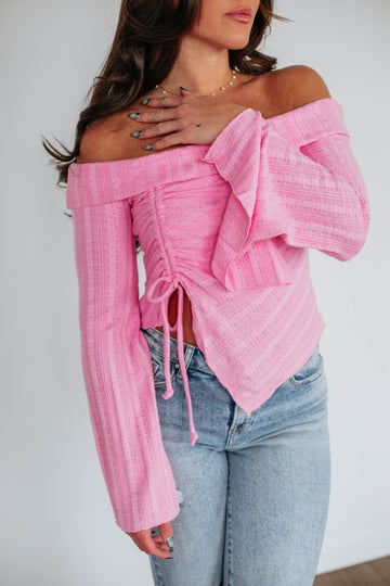 Kalinda Off The Shoulder Top - Bubblegum