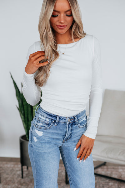 Karleigh Ruched Bodysuit - Ivory