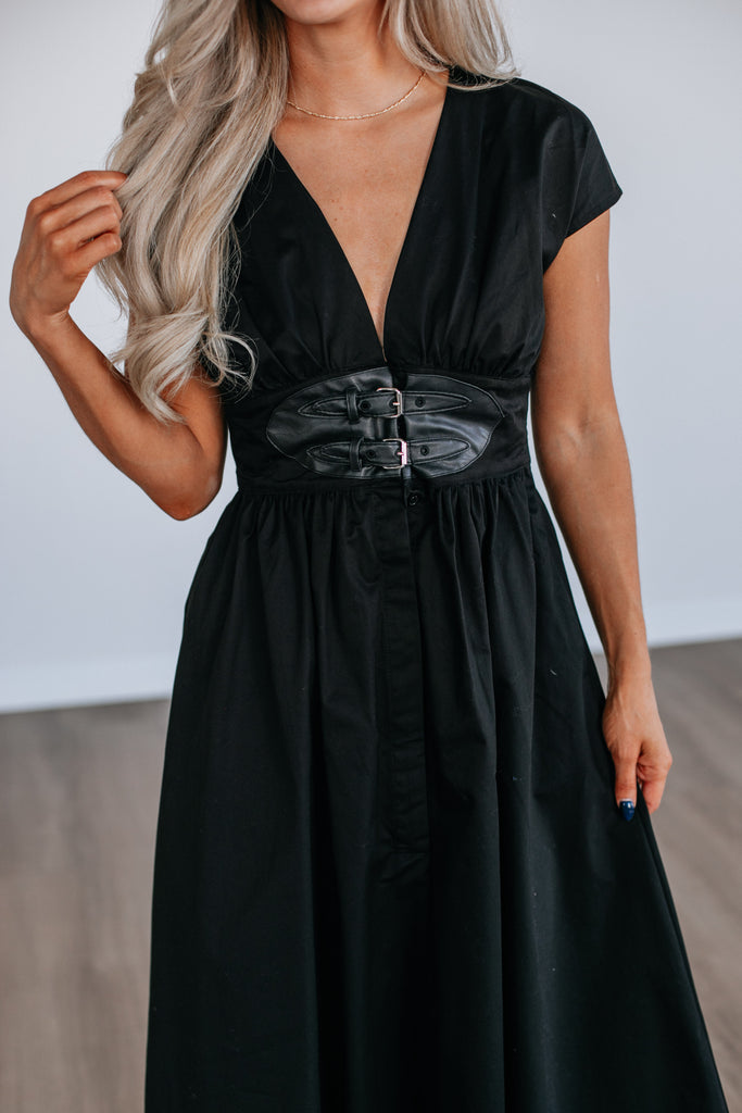 Astella Midi Dress - Black