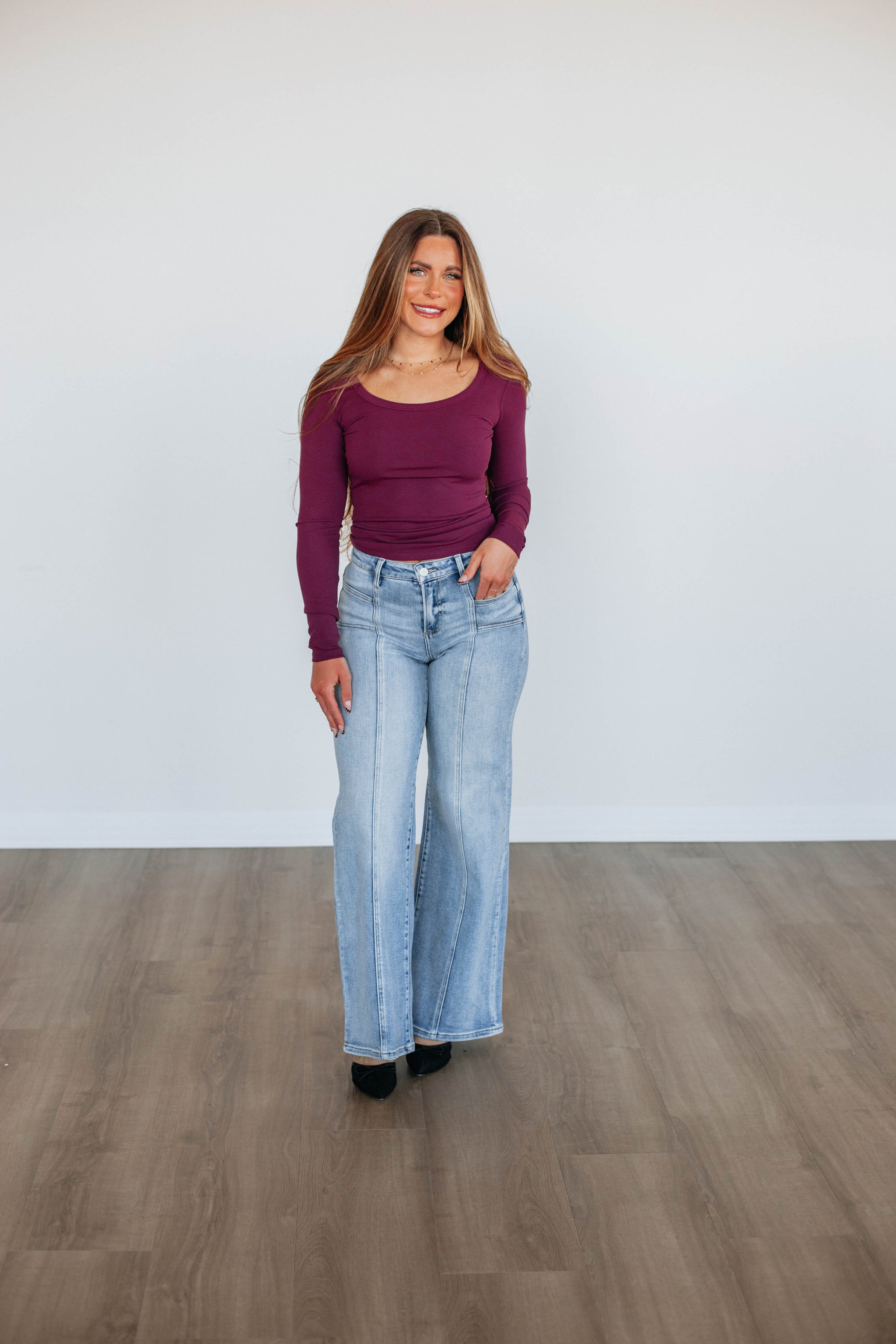 Kasen Ribbed Top - Plum