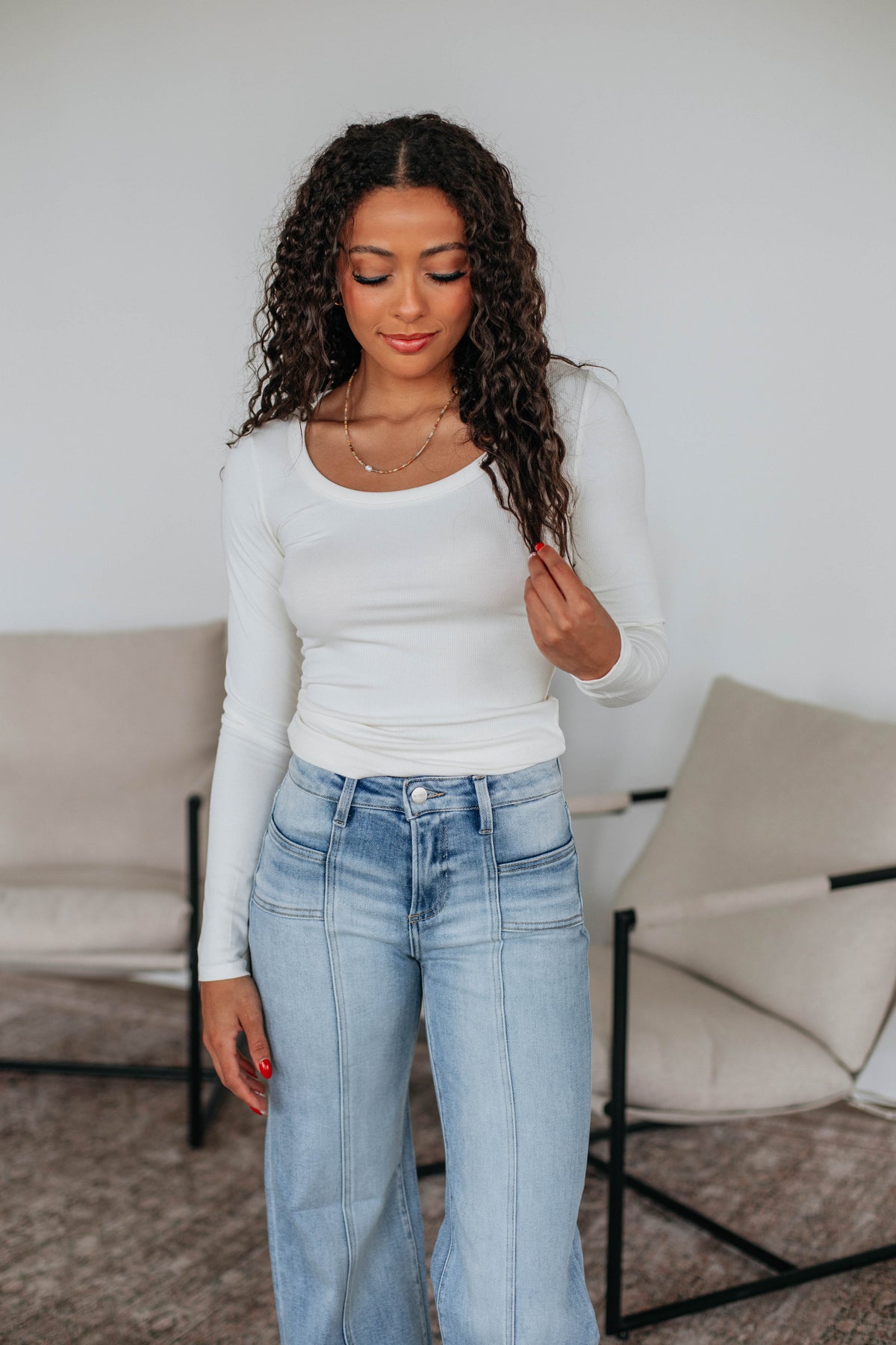 Kasen Ristow Kasen Ribbed Top - Ivory – Wild Oak Boutique