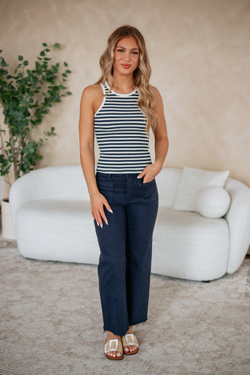 Kayce Striped Tank - Navy Mix