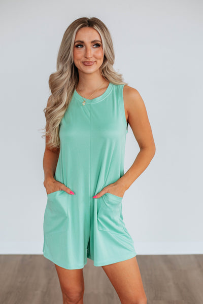 Keisha Lounge Romper - Mint – Wild Oak Boutique