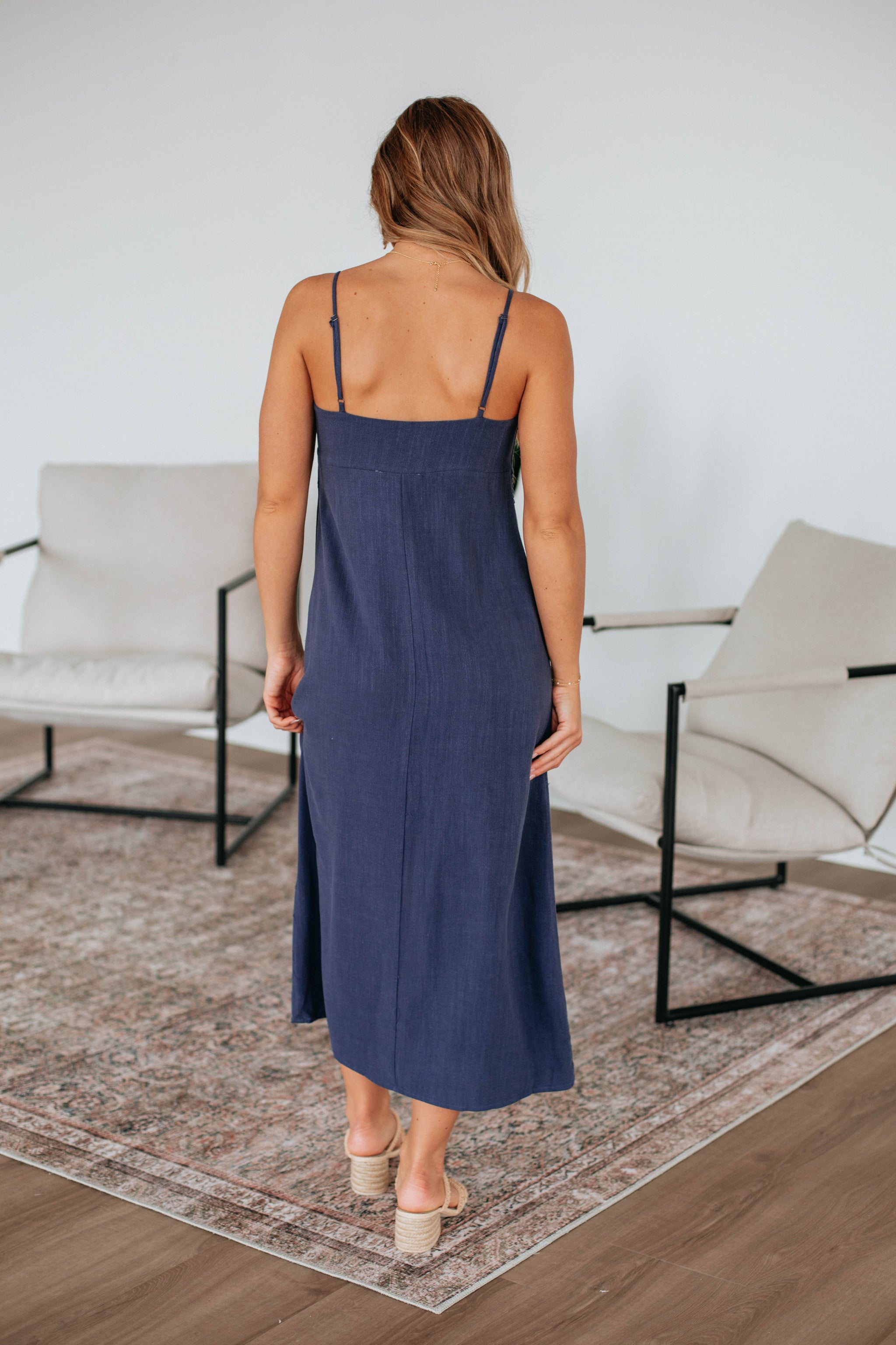 Kiah Midi Dress - Steel Blue