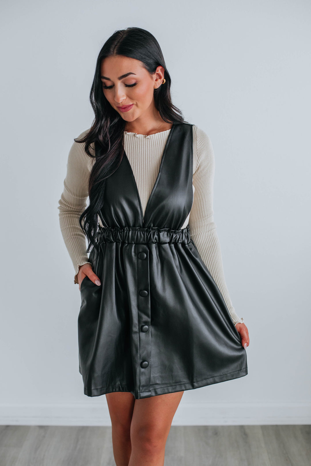 Kienna Leather Mini Dress