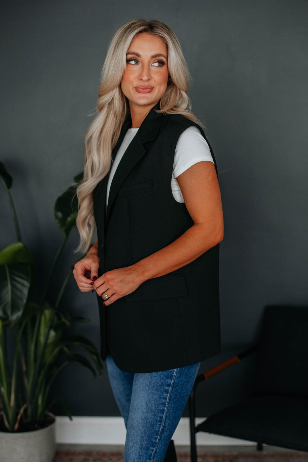 Kindra Oversized Vest - Black