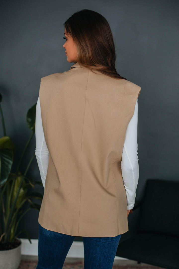 Kindra Oversized Vest - Khaki