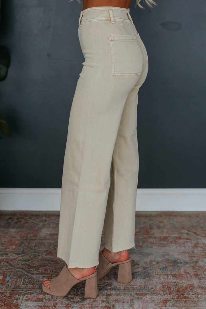 Kirby Wide Leg Pants - Beige