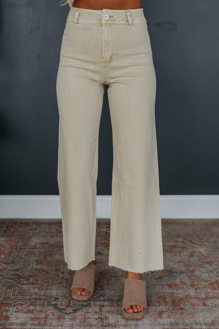 Kirby Wide Leg Pants - Beige