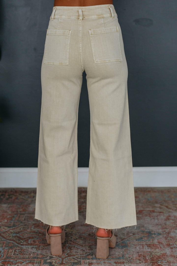 Kirby Wide Leg Pants - Beige