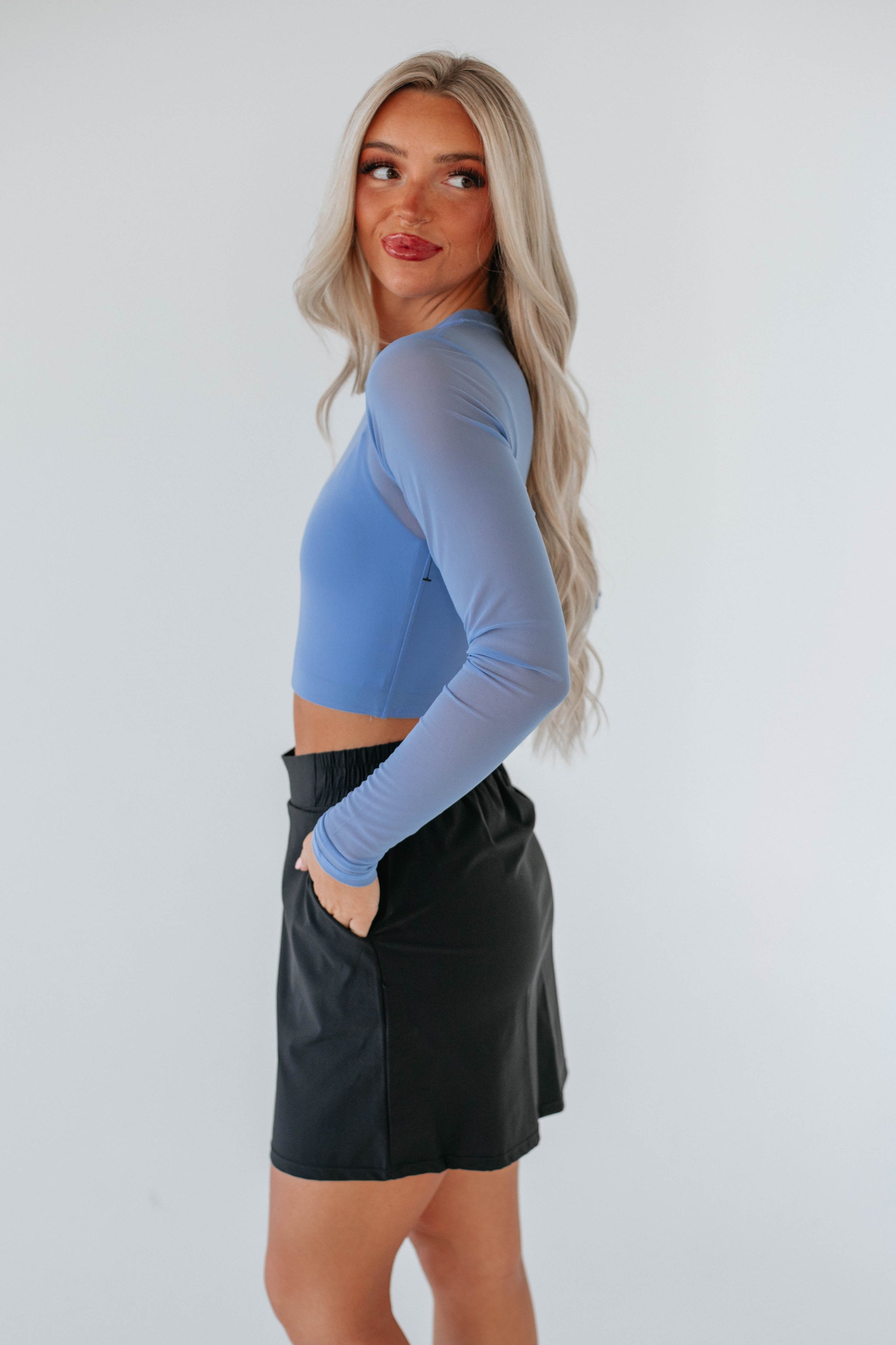 Kobi Mesh Top - Periwinkle