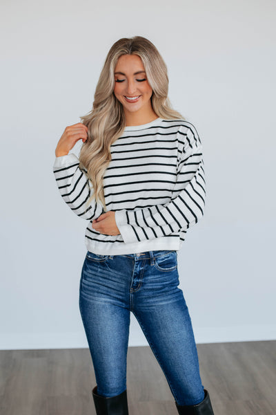 Kylene Striped Top - Ivory
