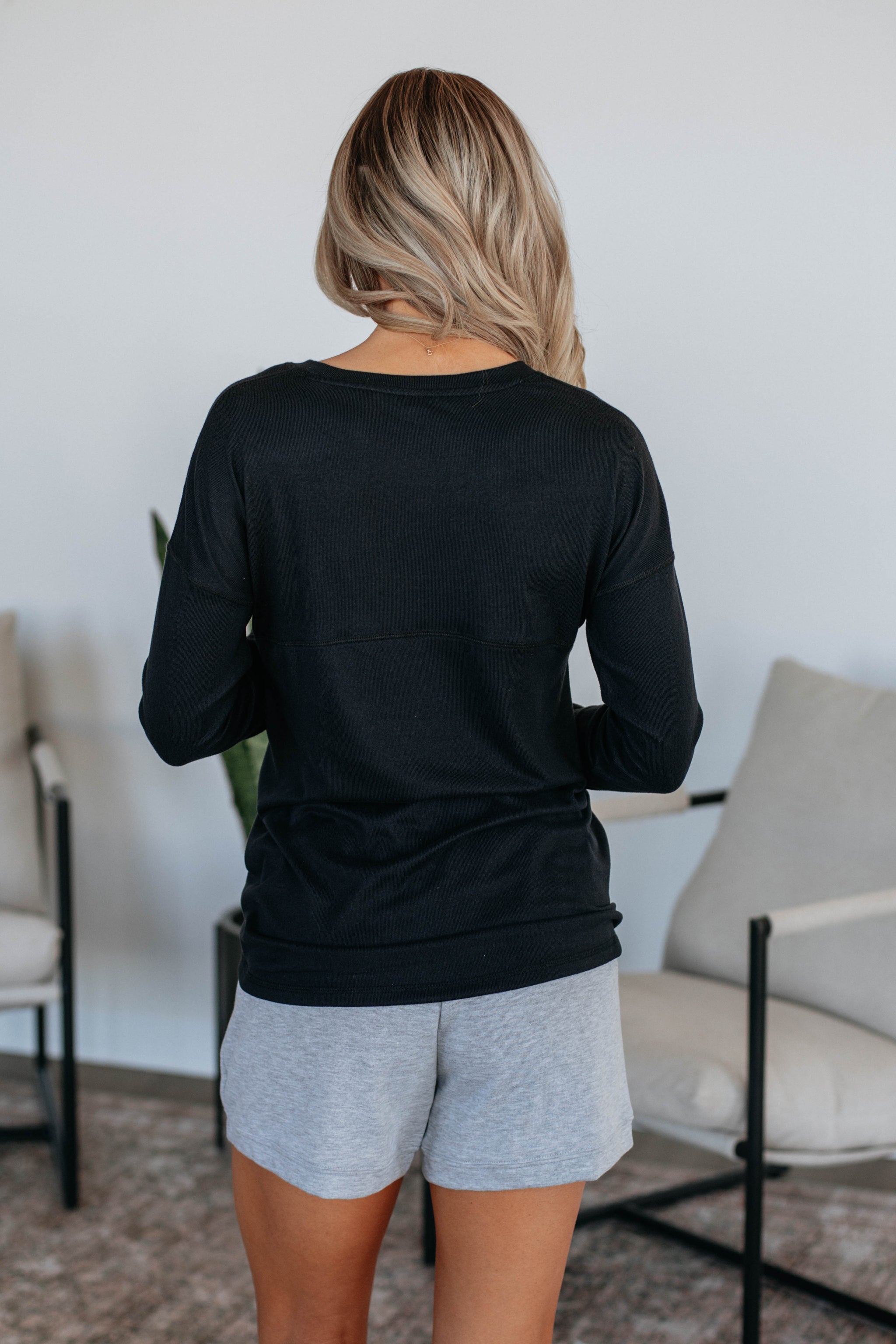 Laura Long Sleeve Top - Black