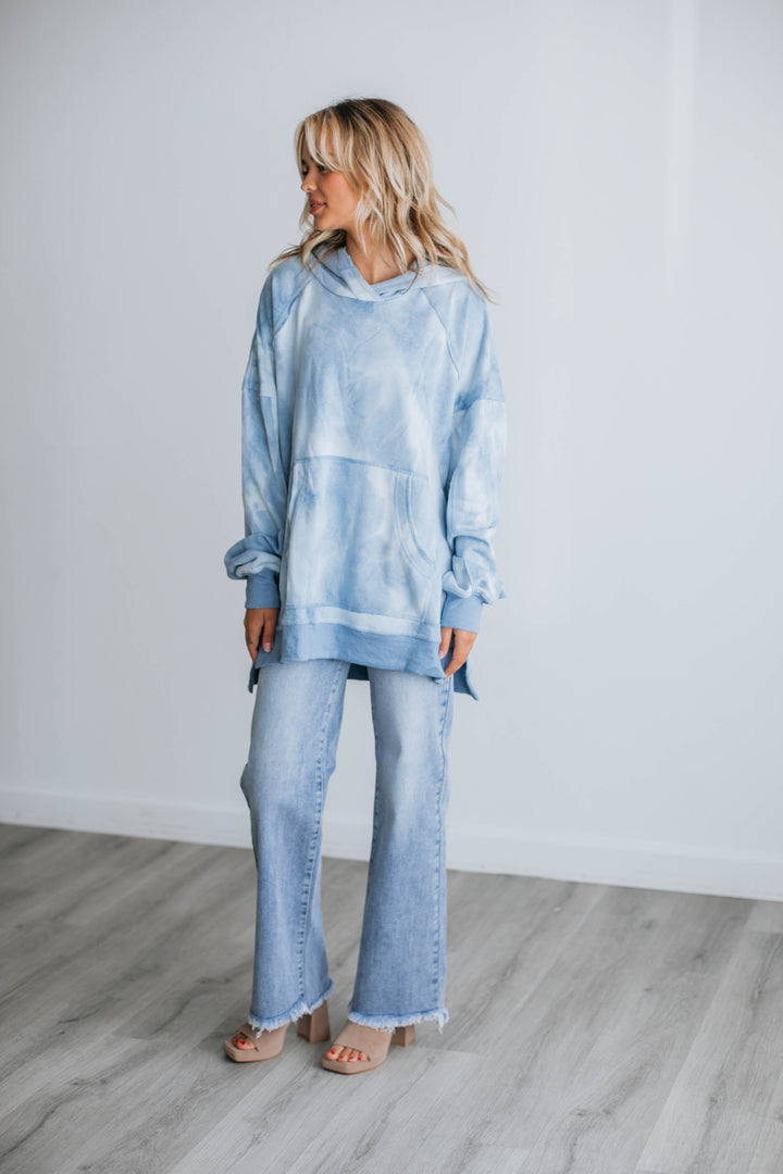 Leylan Tie-Dye Hoodie - Sky Blue