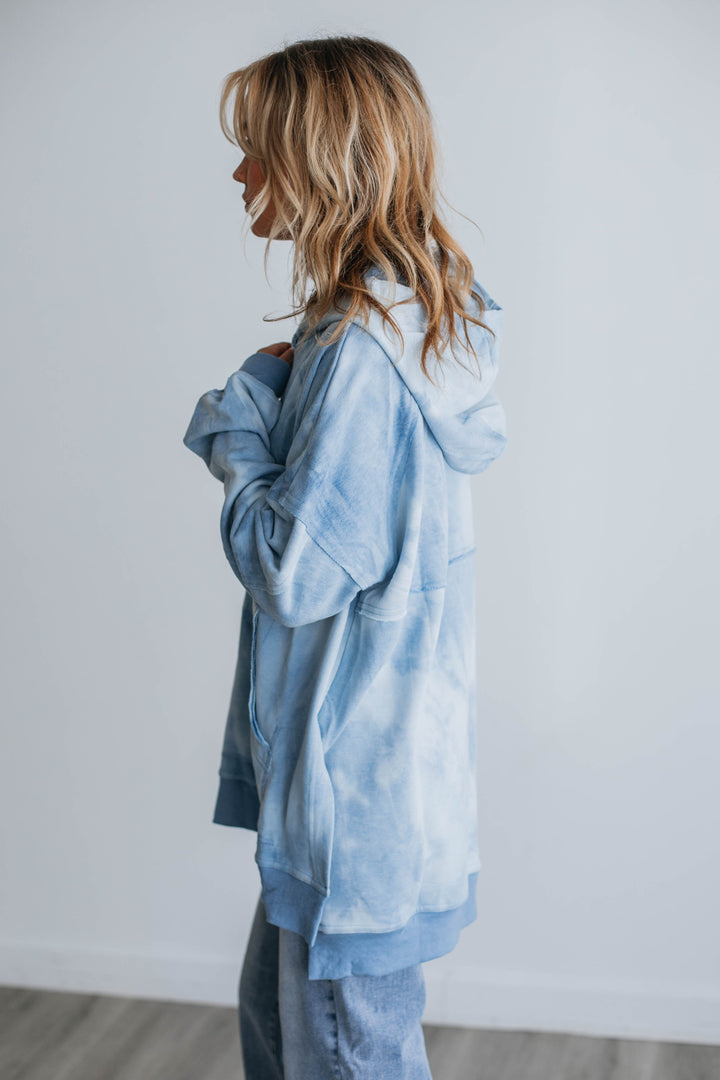 Leylan Tie-Dye Hoodie - Sky Blue