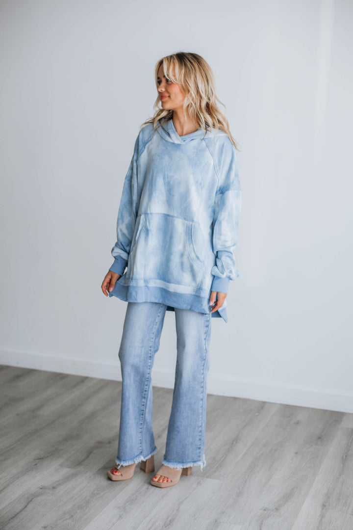 Leylan Tie-Dye Hoodie - Sky Blue