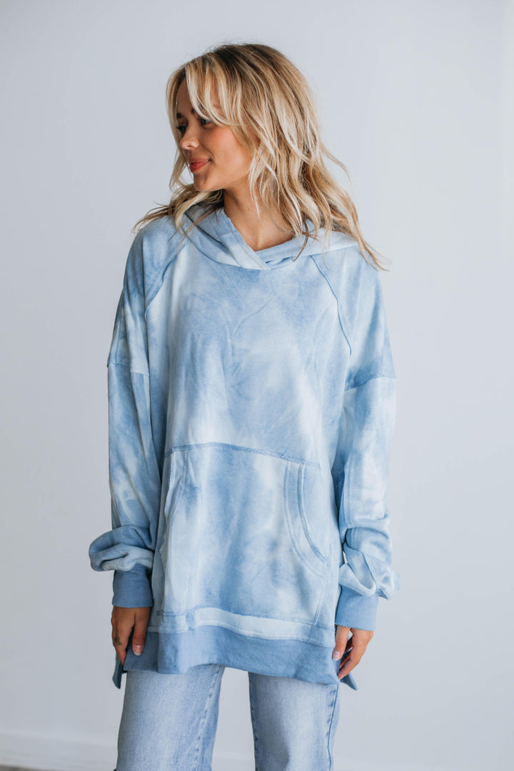 Leylan Tie-Dye Hoodie - Sky Blue