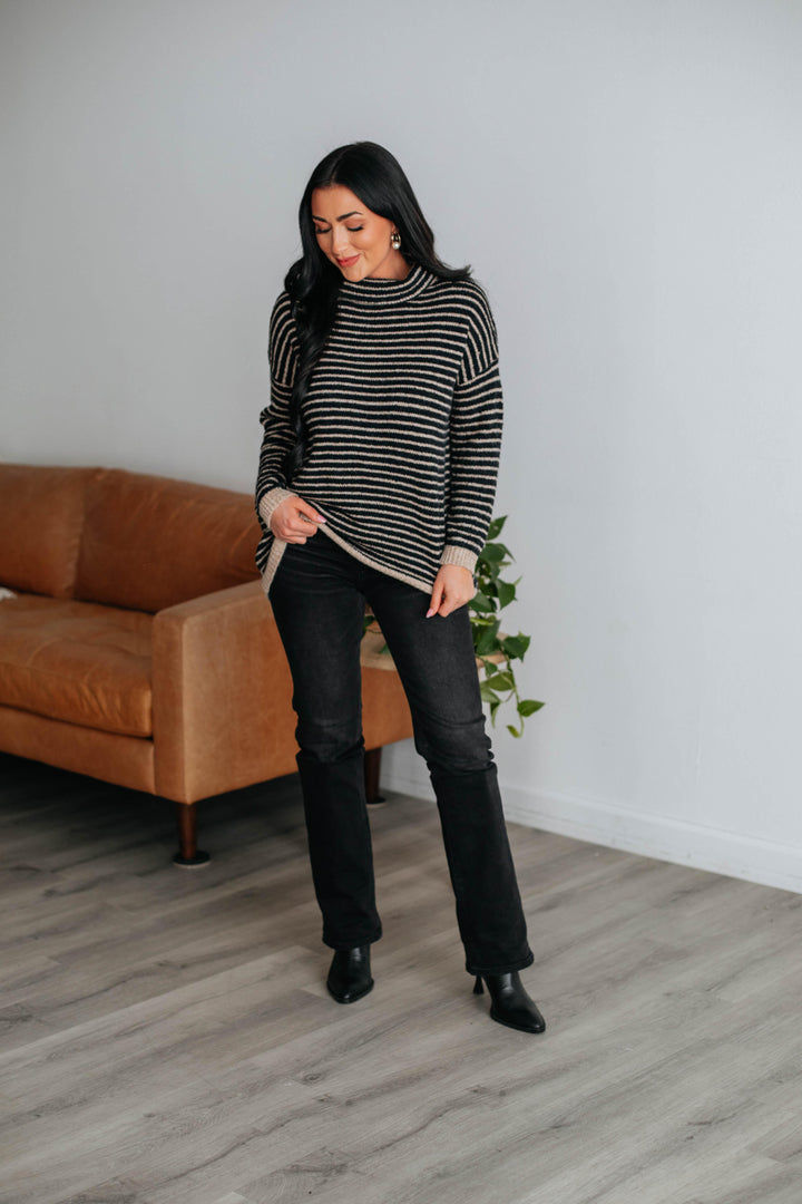 Lina Striped Sweater - Black Mix