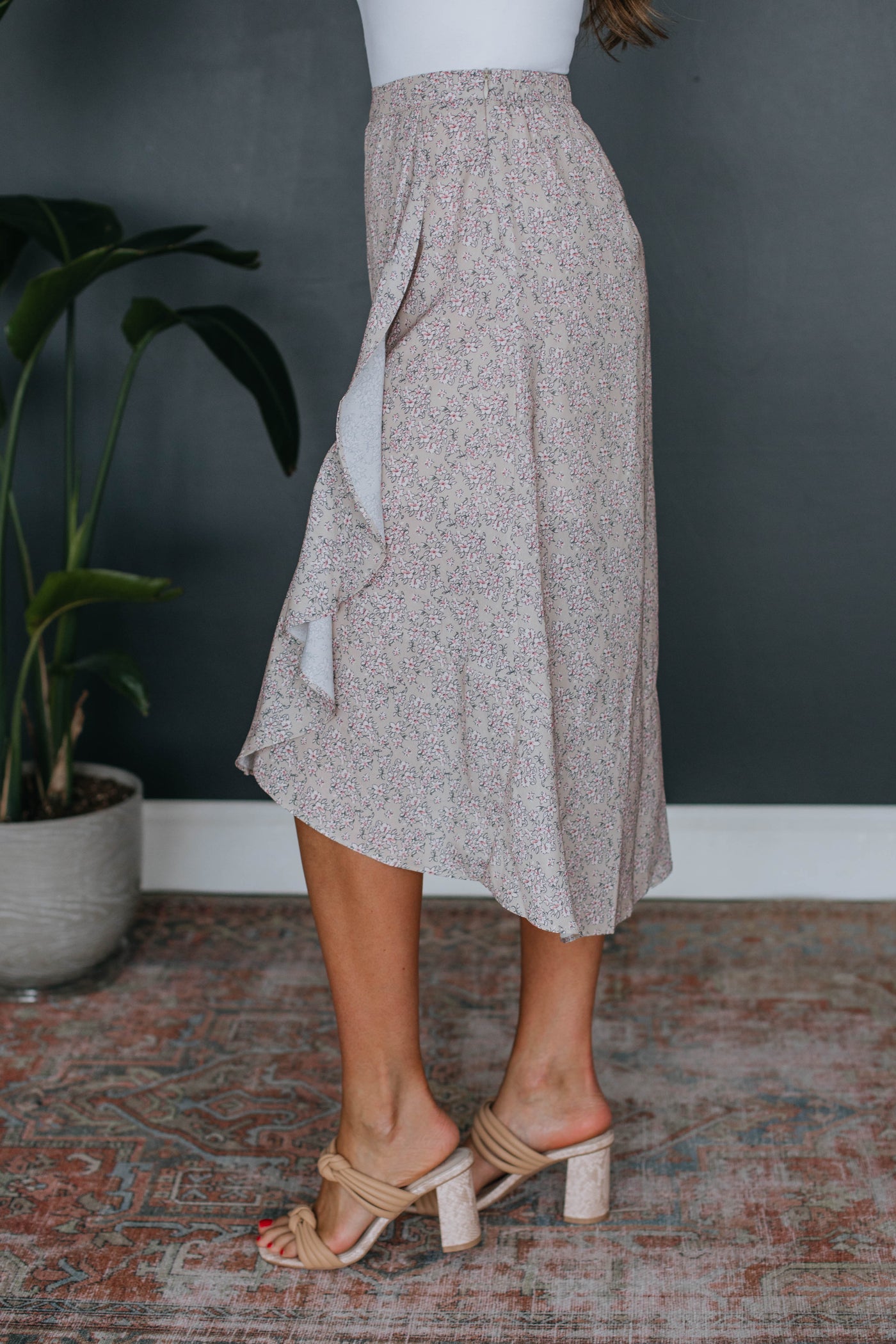 Lindsey Floral Skirt - Natural