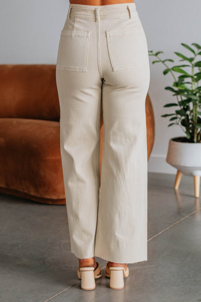 Linsley Wide Leg Pants - Beige