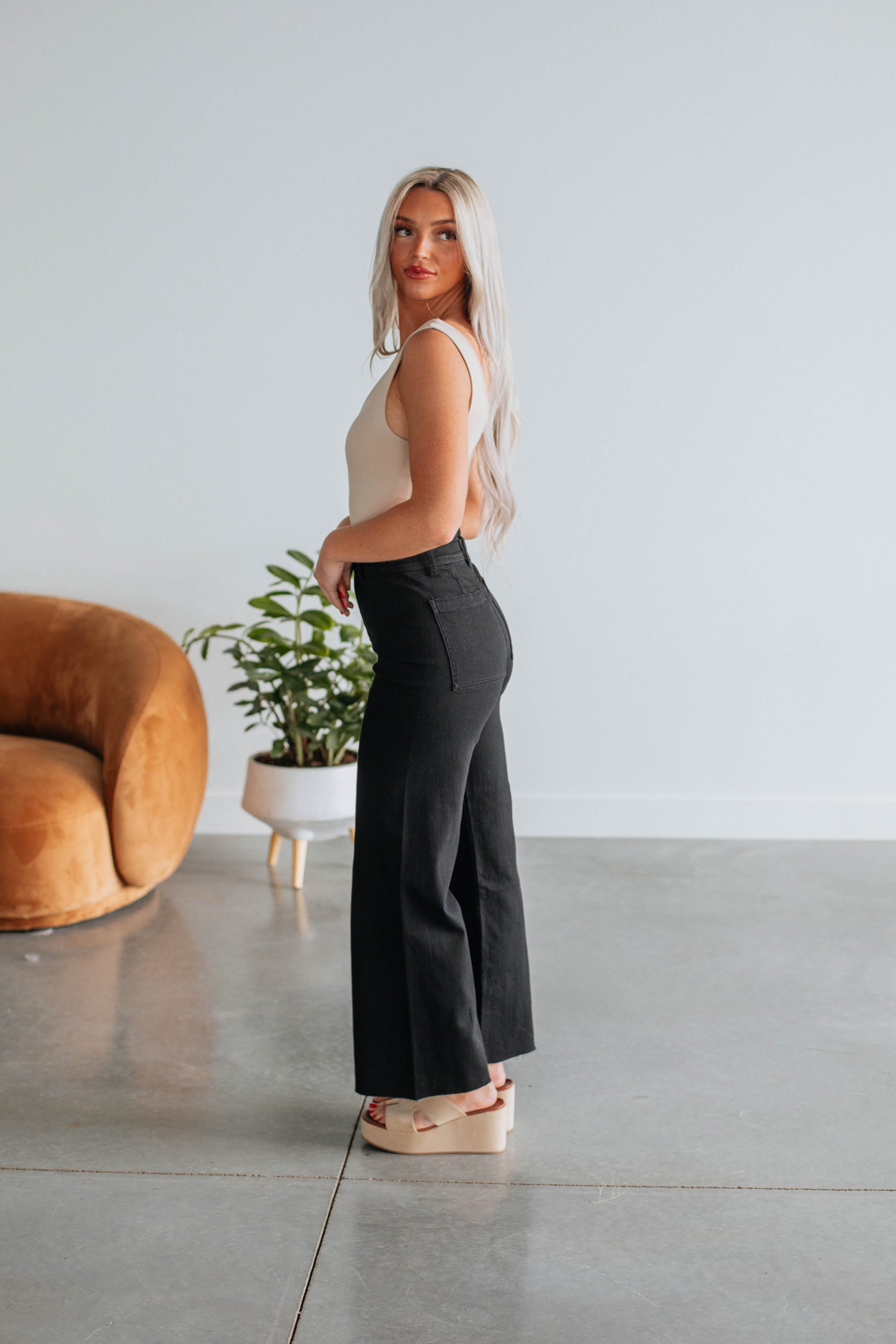 Linsley Wide Leg Pants - Black