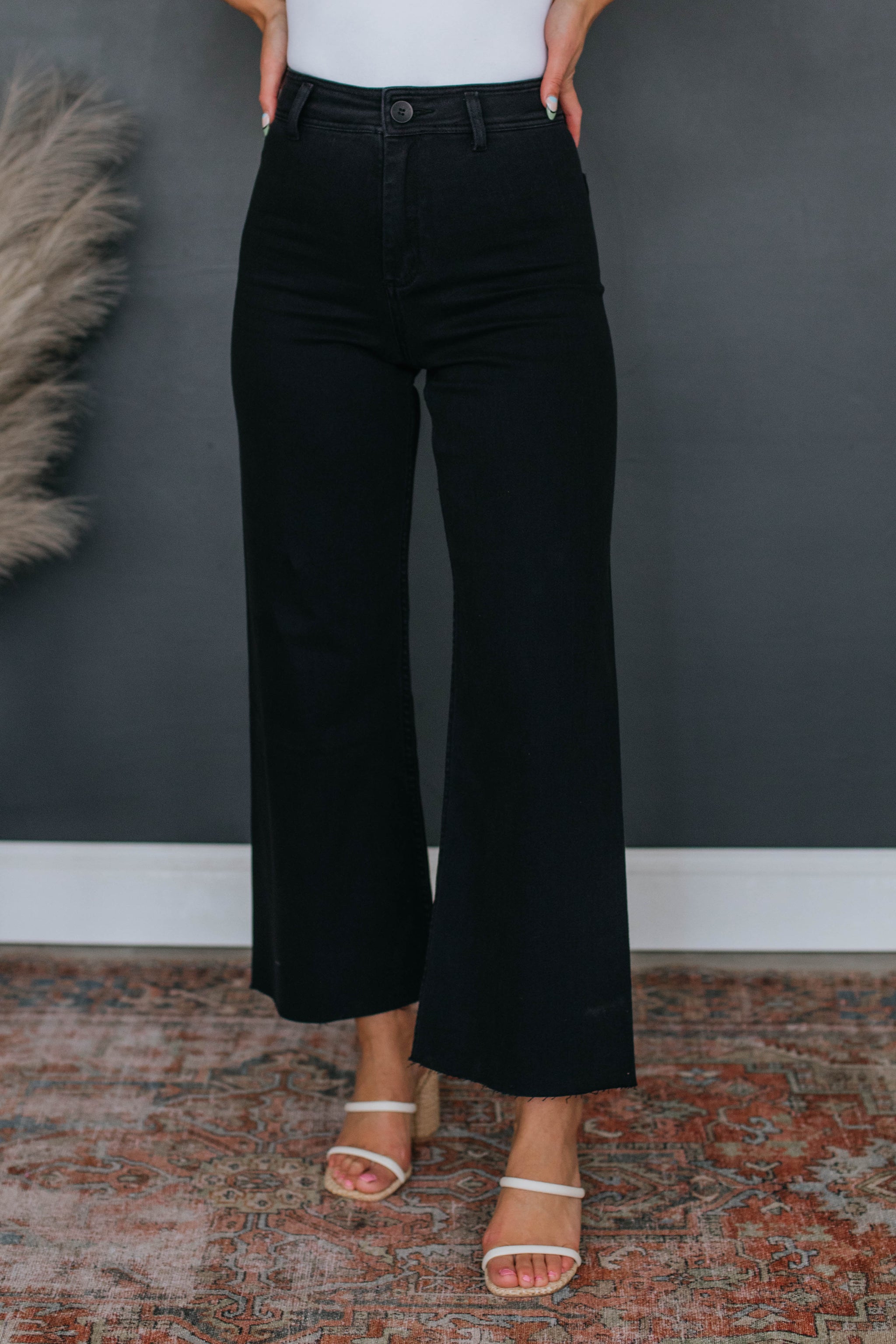 Linsley Wide Leg Pants - Black