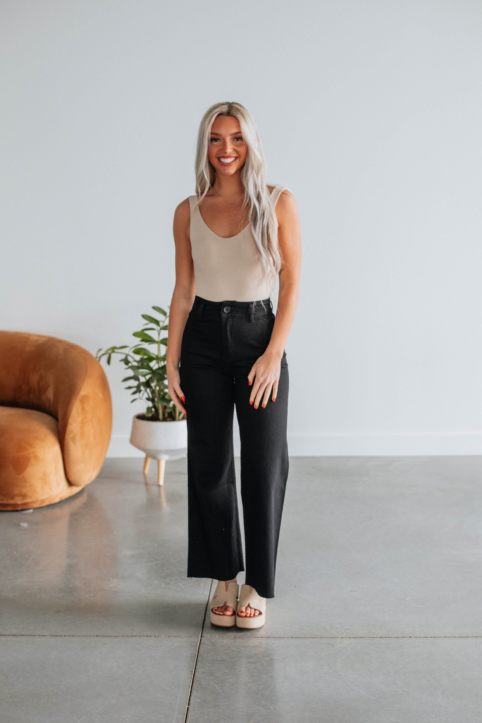 Linsley Wide Leg Pants - Black