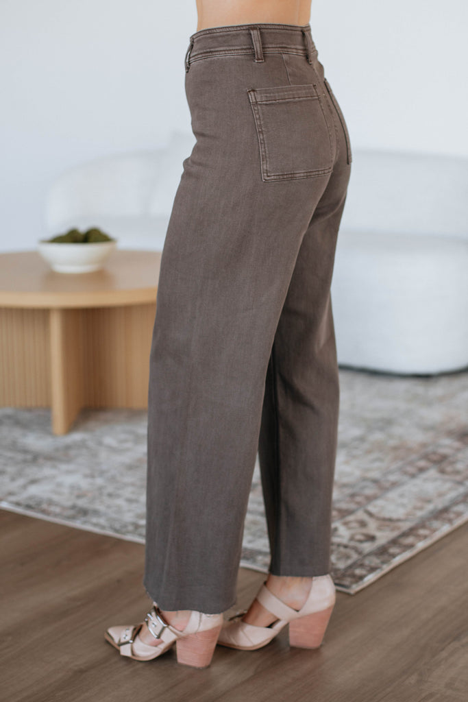 Linsley Wide Leg Pants - Mocha