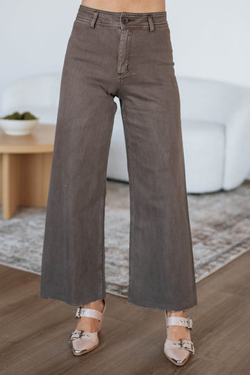 Linsley Wide Leg Pants - Mocha