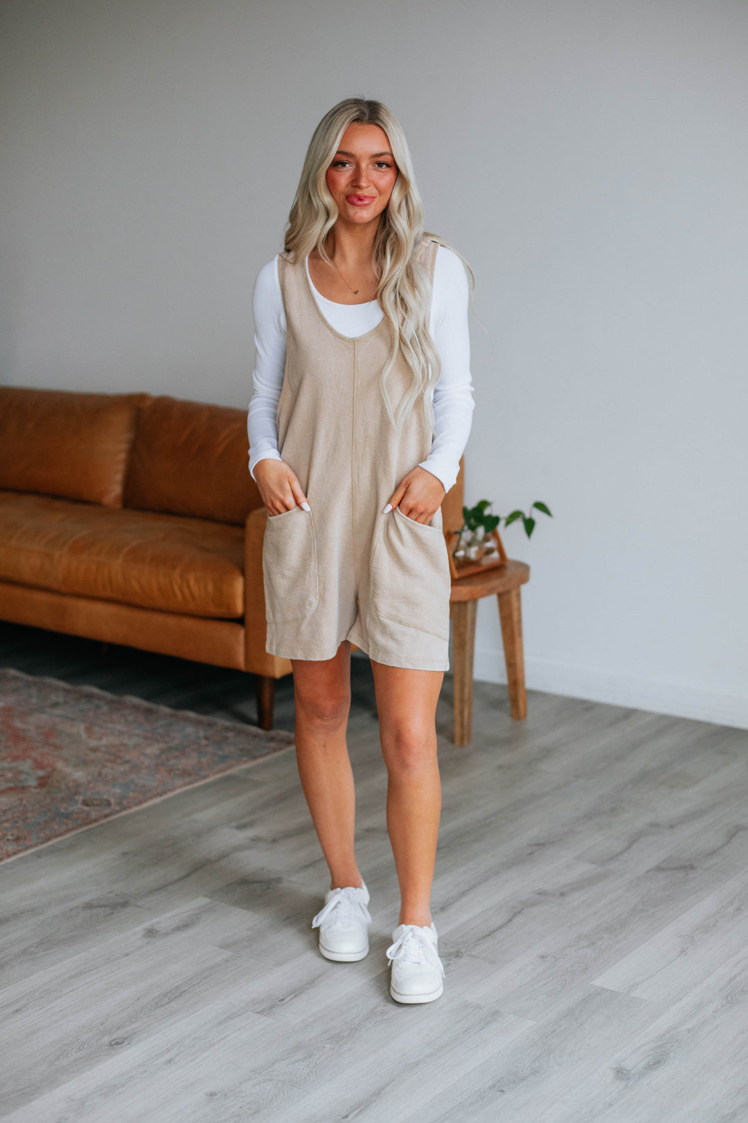 Louise Lounge Romper - Taupe