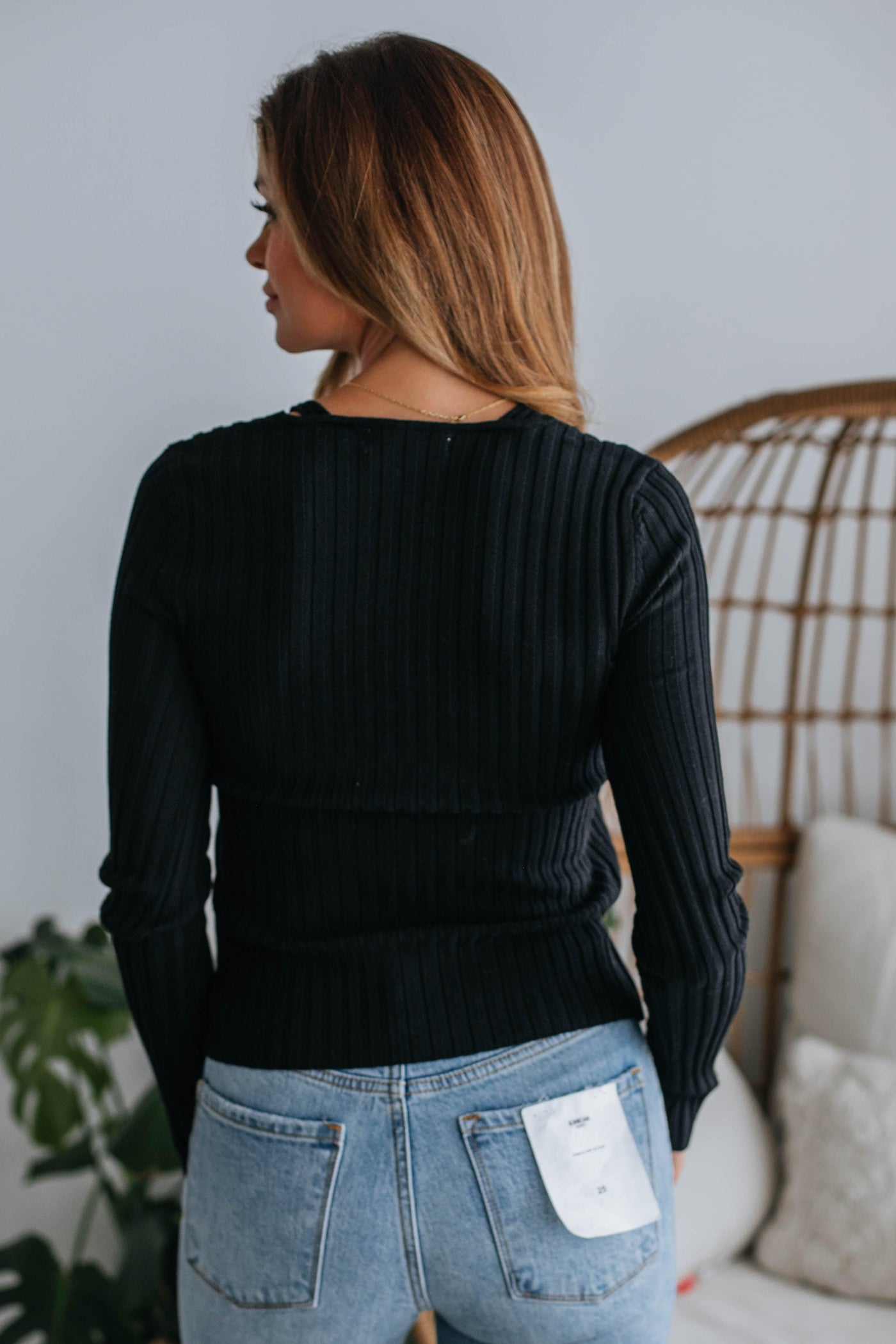 Lux Ribbed Top - Black
