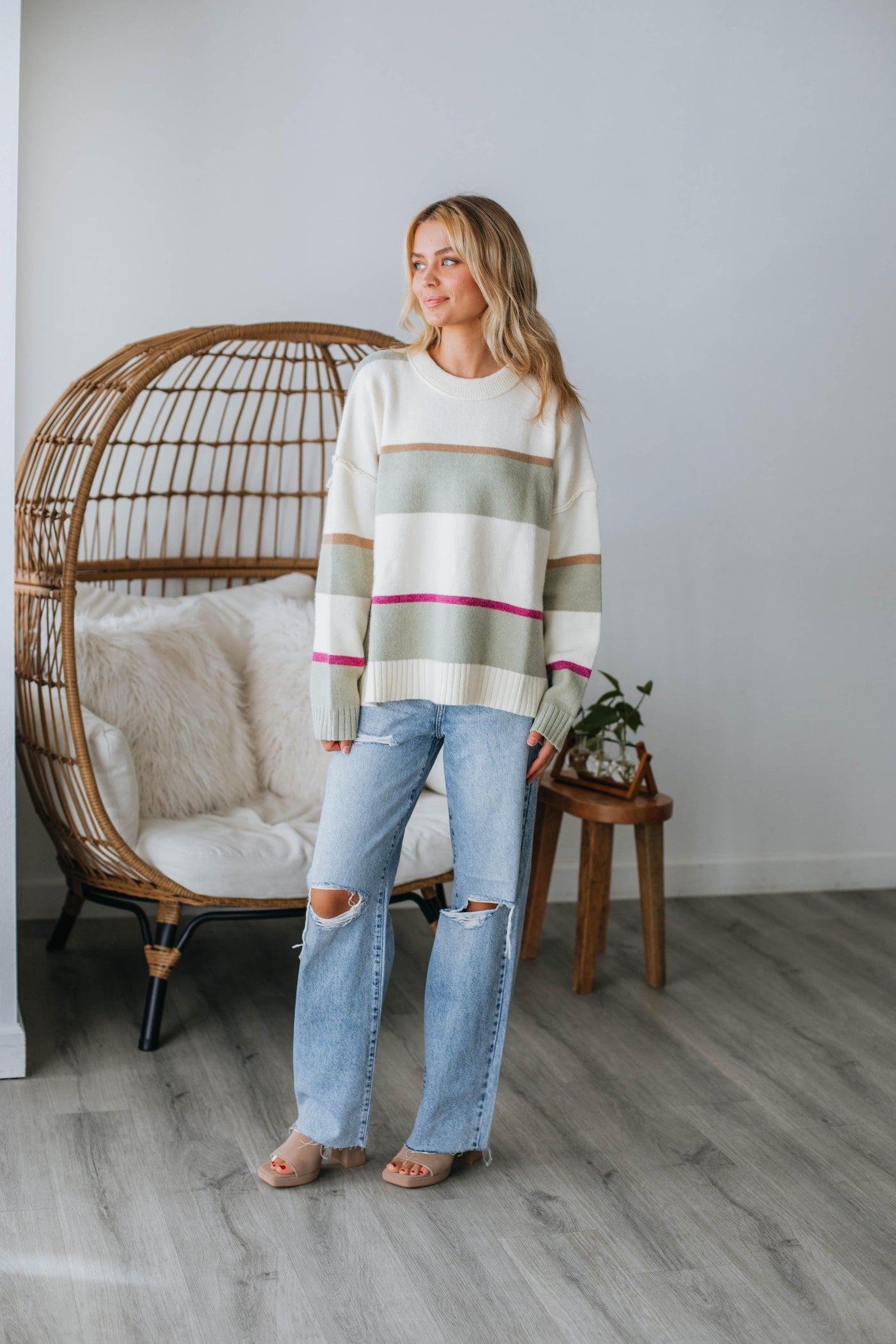 Lyssa Striped Sweater - Cream Mix