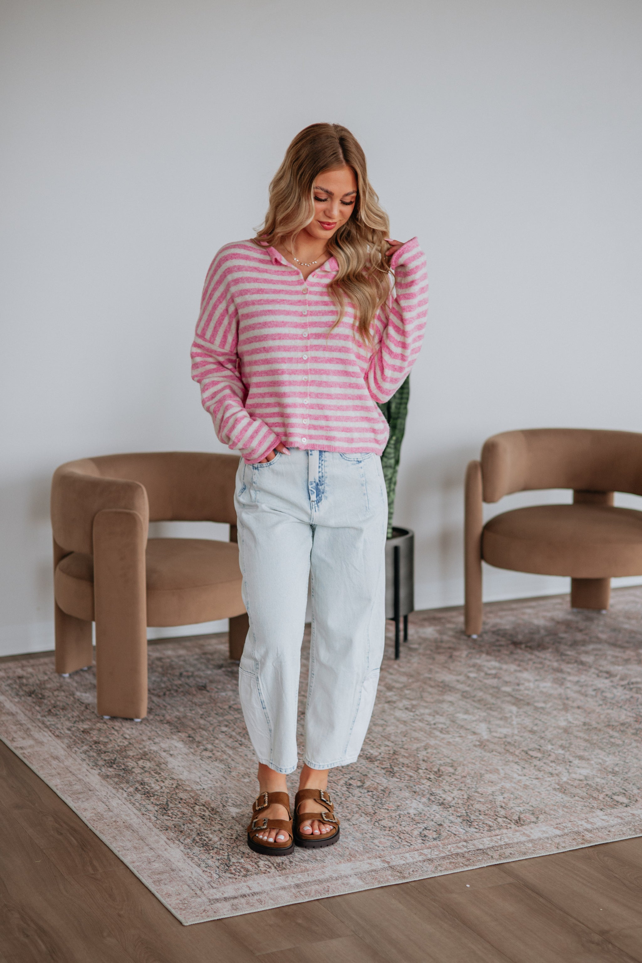 Brooke Striped Cardigan - Taffy Mix