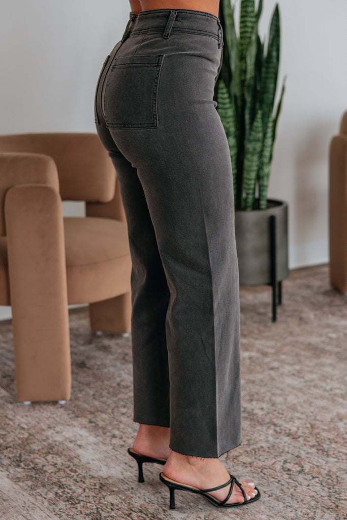 Linsley Wide Leg Pants - Washed Black – Wild Oak Boutique