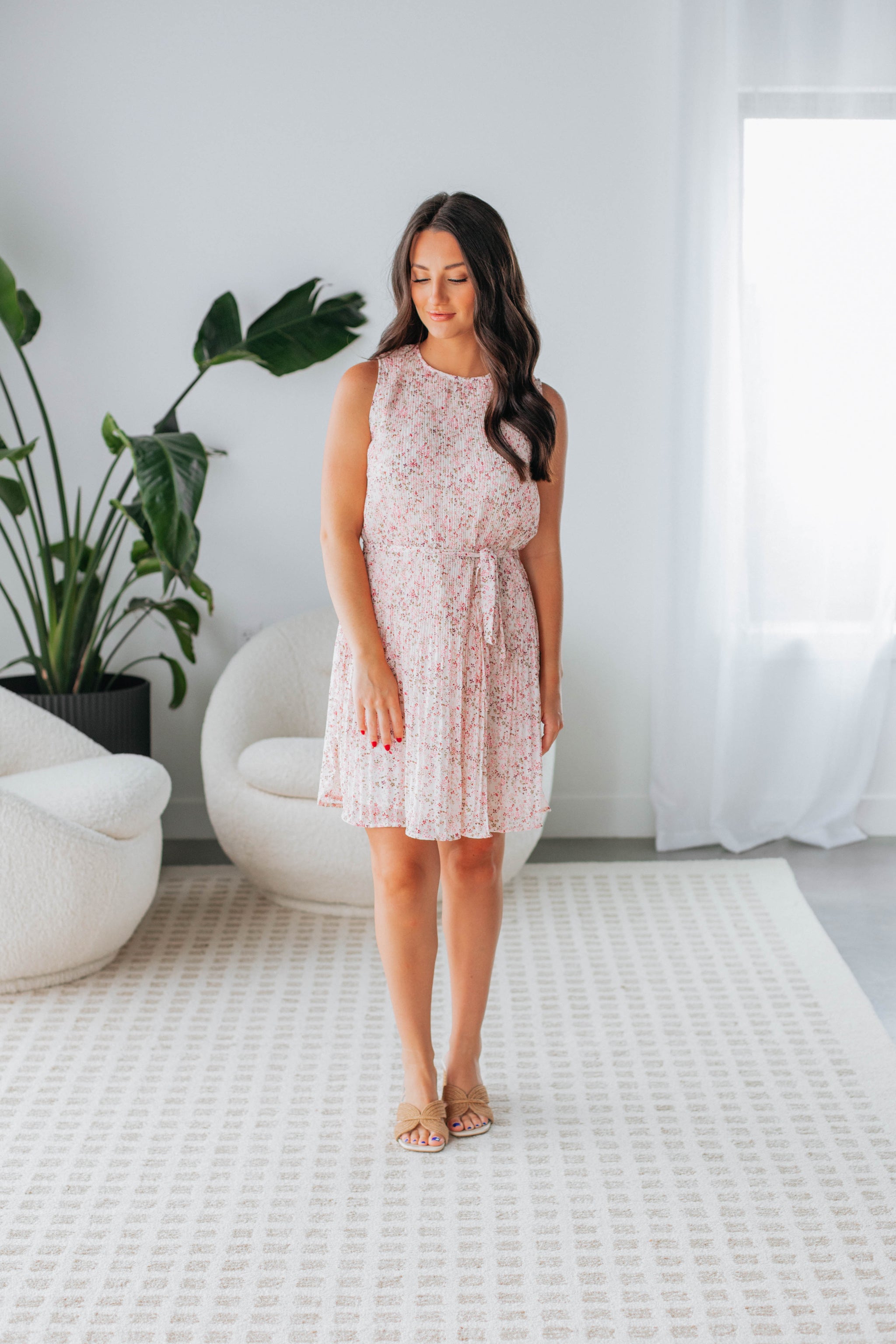 Marla Floral Dress - Cream