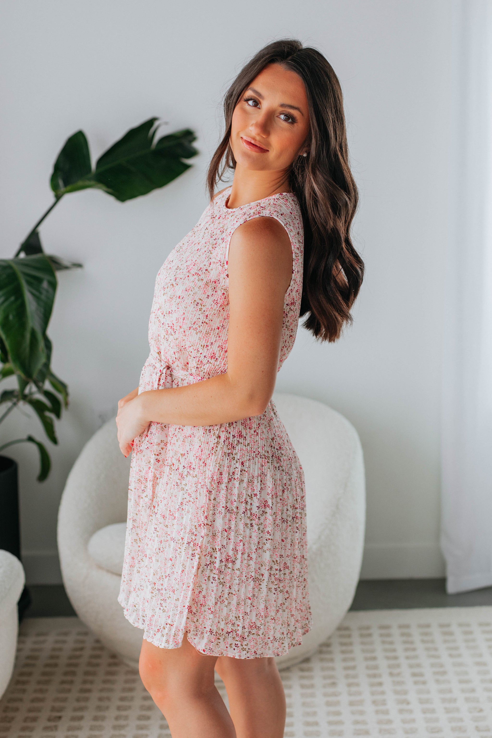 Marla Floral Dress - Cream