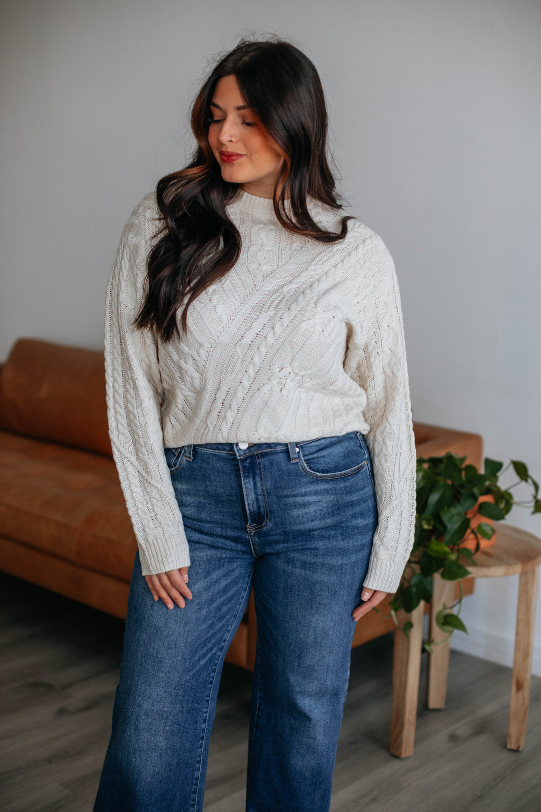 Marza Cable Knit Sweater - Natural