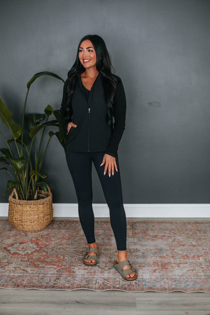 Matilda Contrast Jacket - Black