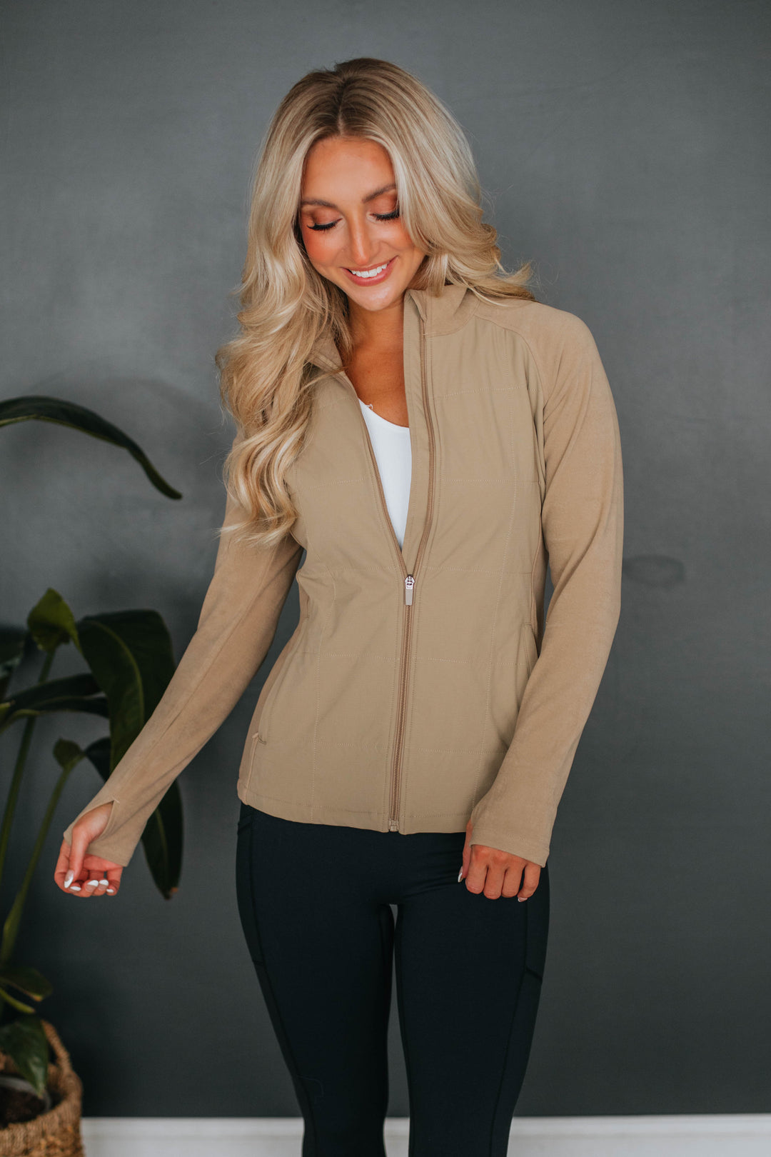 Matilda Contrast Jacket - Khaki