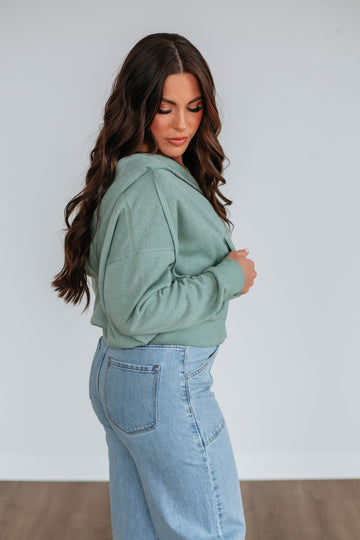 Maxwell Washed Zip-Up Hoodie - Sage