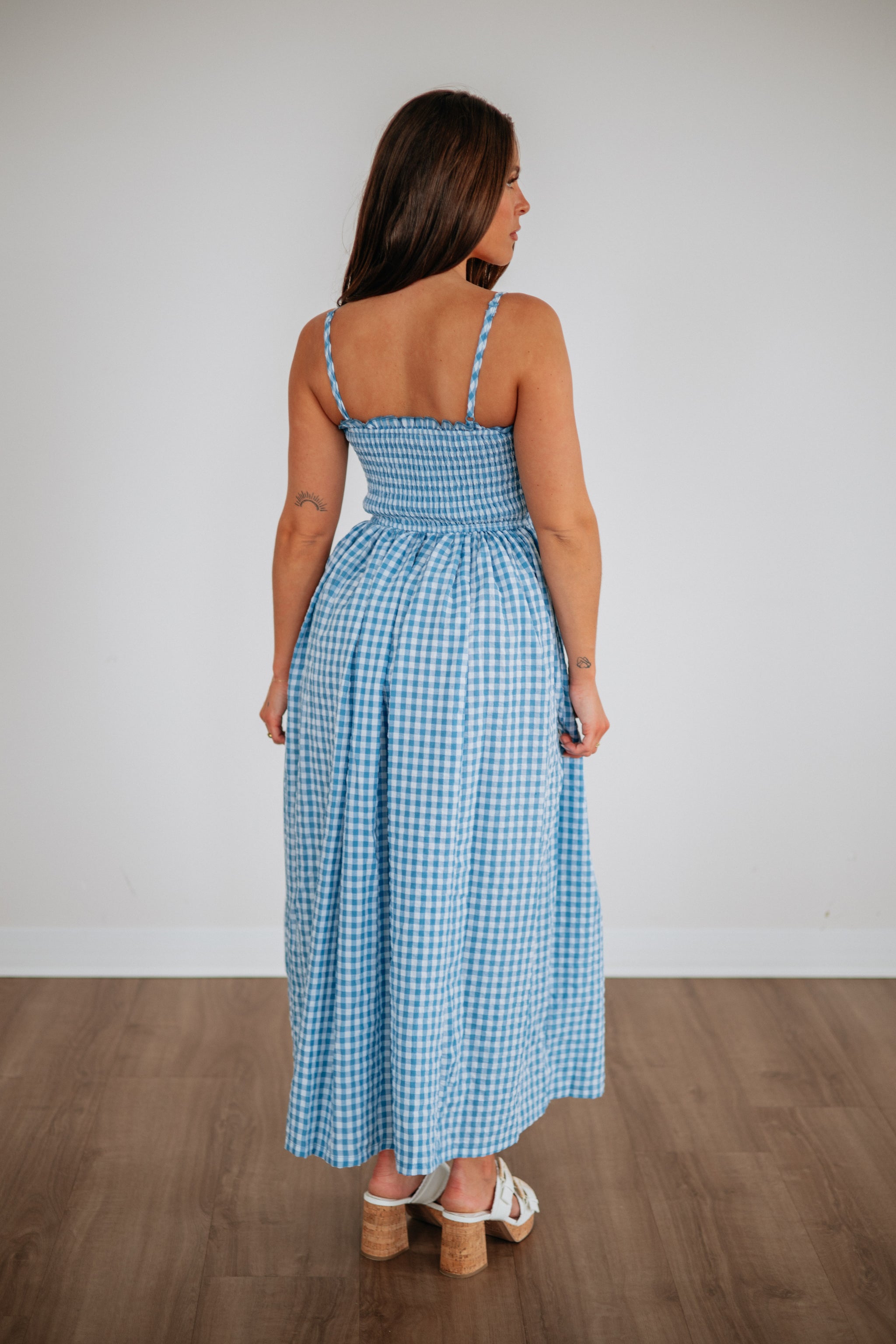 blue gingham dress near me Anna Dress in Blue Gingham Blue Gingham / S